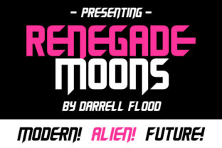 Renegade Moons Typeface: A Futuristic Display Font for Sci-Fi Craft Projects